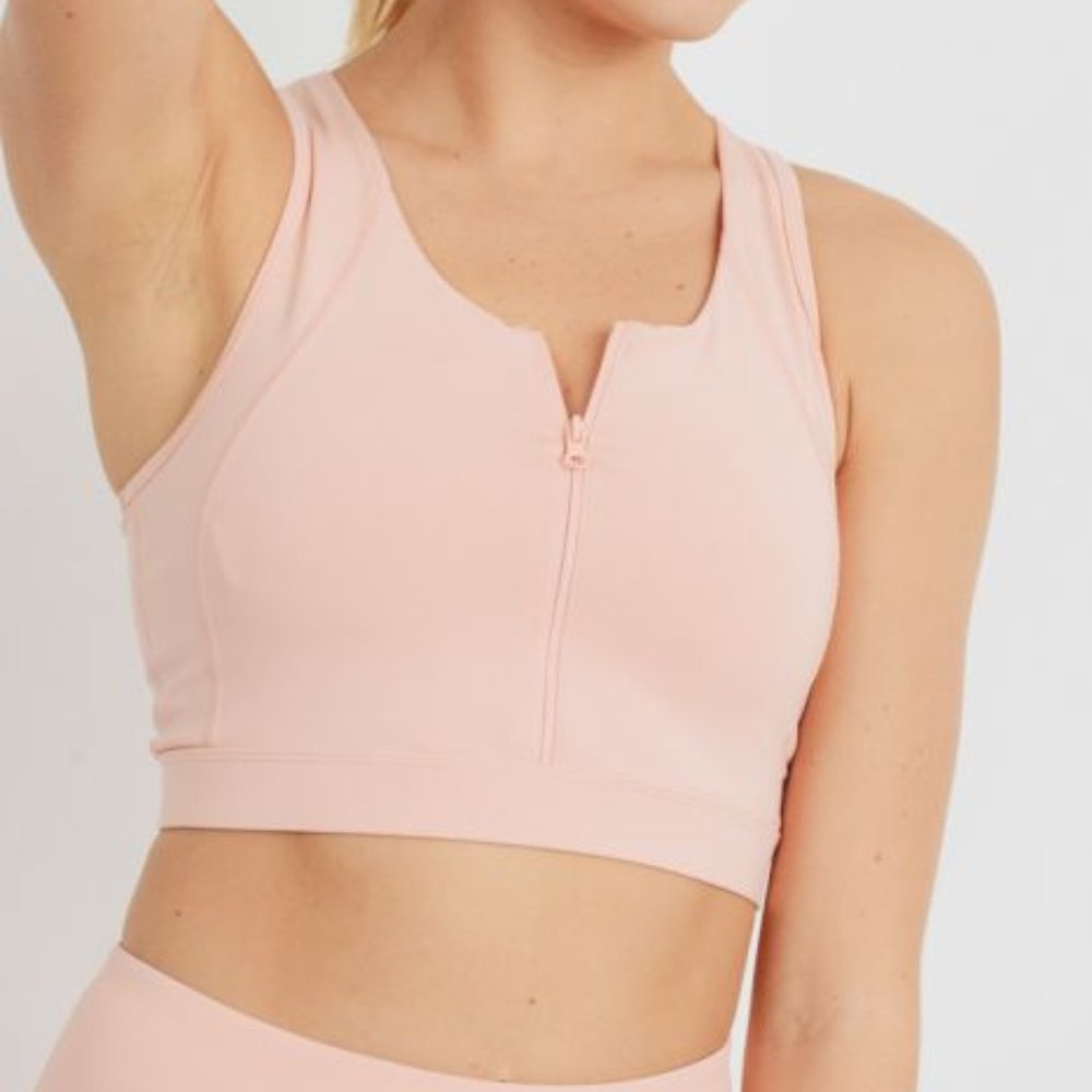 Zip-Up Racerback Sports Bra